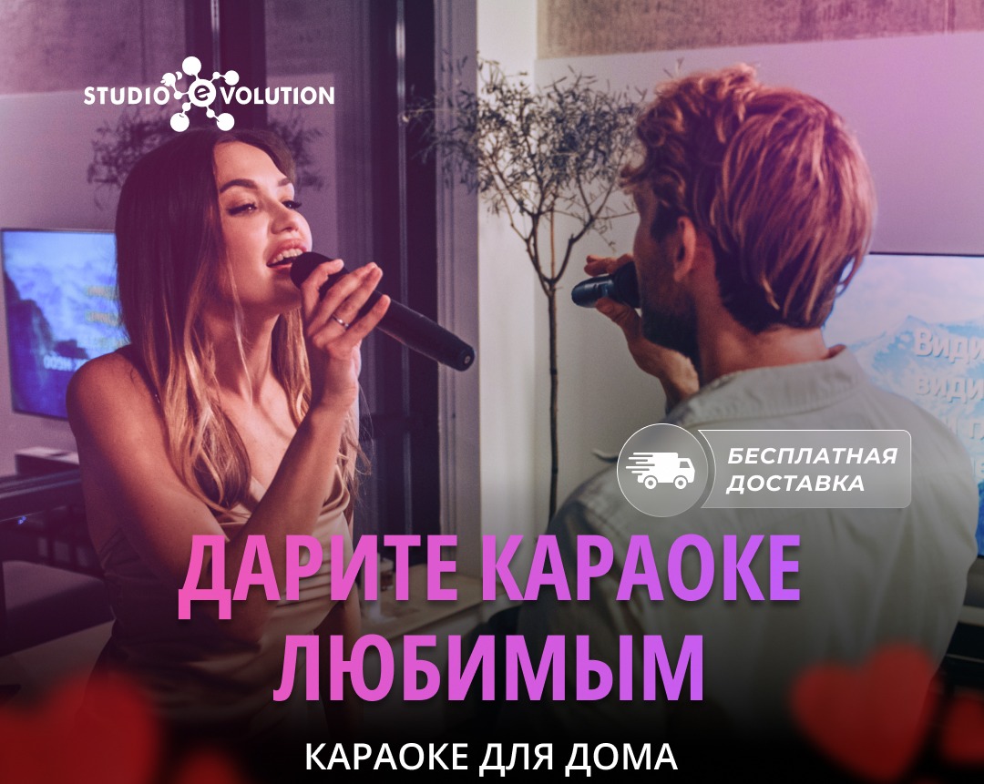 Караоке-комплект EVOBOX с микрофонами и стереосистемой